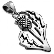 Plain Silver Thistle Pendant, pn556